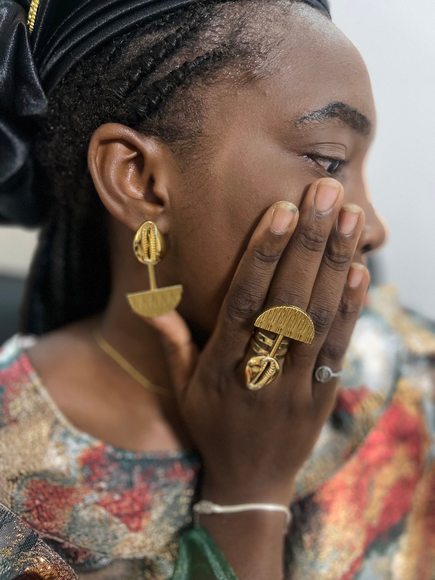 Ensemble de bijoux africains boucles d'oreilles et bague numéro 1