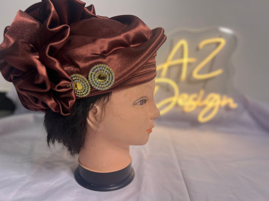 Chapeau traditionnel africain marron
