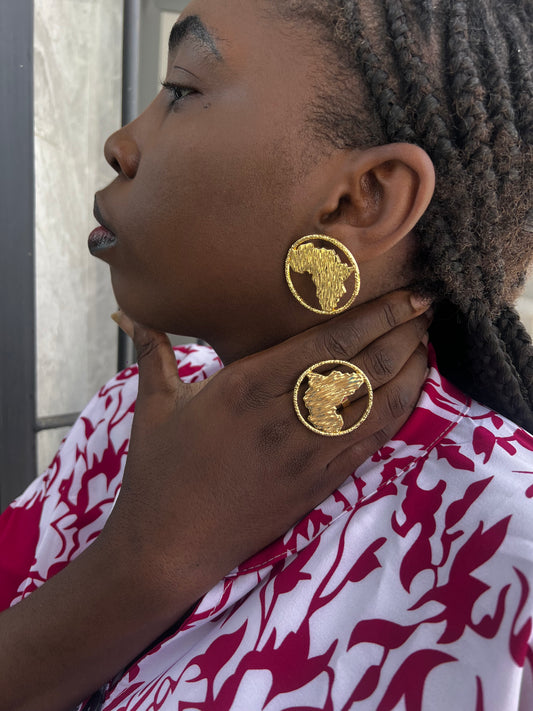 Ensemble de bijoux africains boucles d'oreilles et bague numéro 7