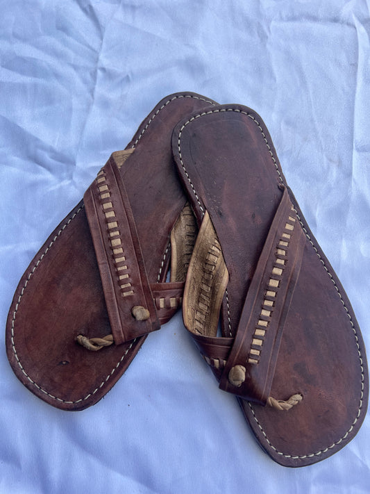 Chaussure homme sandale africaine en cuir taille 44