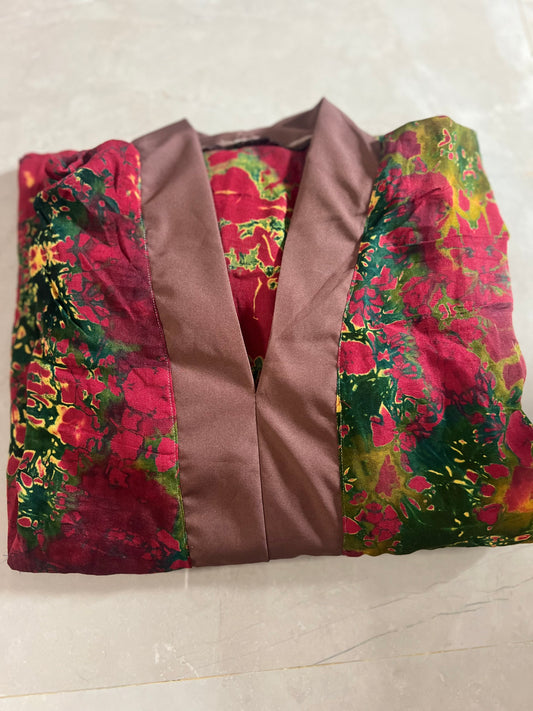 Costume traditionnel africain, boubou multicolore / marron