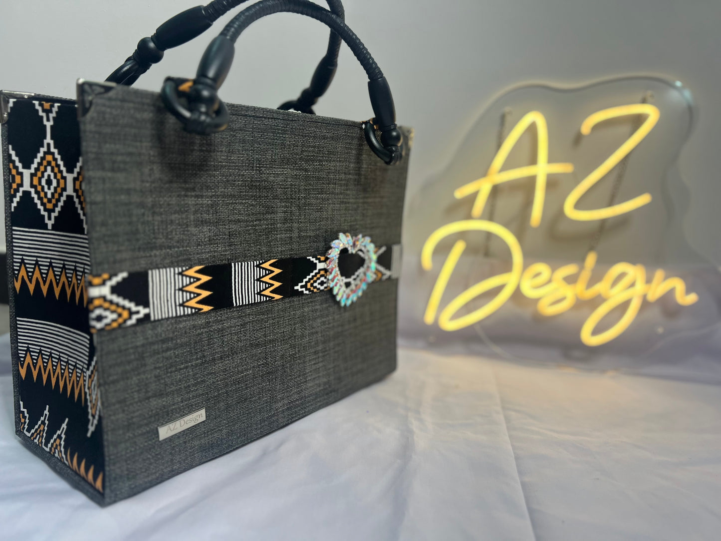 Sac cabas africain gris AZ Design