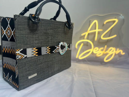 Sac cabas africain gris AZ Design