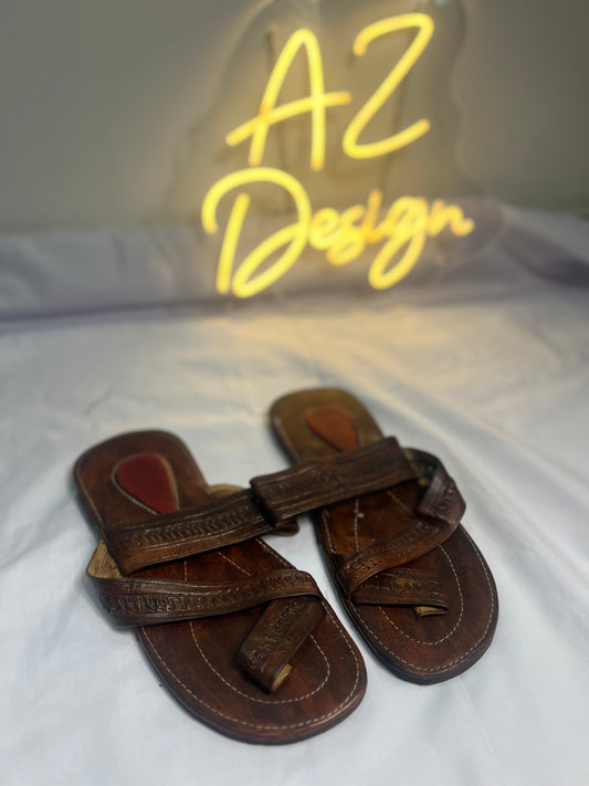 Chaussure homme sandale africaine en cuir taille 45